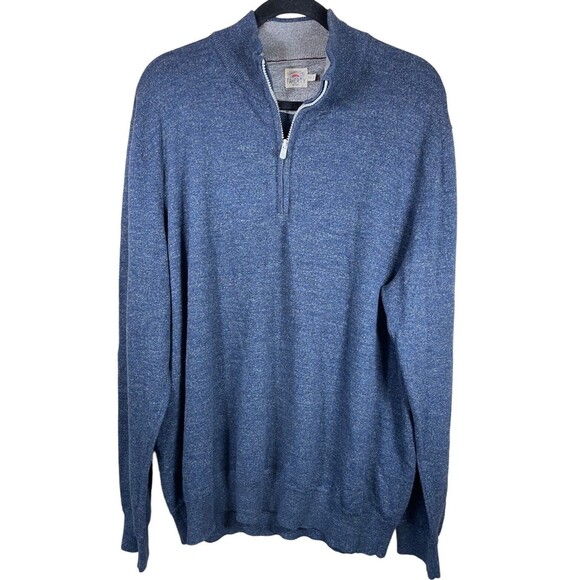 Faherty Other - Faherty Sweater Mens XXL Blue‎ Long Sleeve Suffolk Quarter Zip cashmere blend
